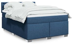Krevet s oprugama i madracem plavi 140 x 190 cm od tkanine - Plava / 140 x 190 cm