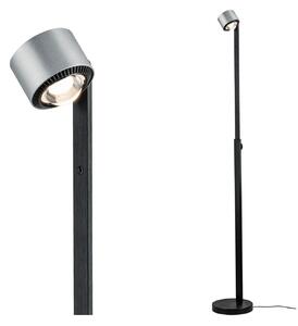 Paulmann LED podna svjetiljka Aldan, metalna, podesiva, prigušiva, prigušiva, Crno, Dnevni boravak/blagovaonica, Metal, Svjetlo za čitanje