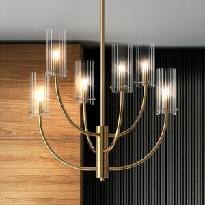 Maytoni Arco viseća lampa sa 6 staklenih sjenila, prigušiva, Zlato / mjed, Dnevni boravak/blagovaonica, Metal