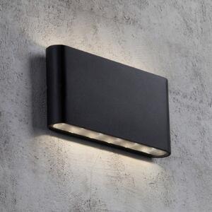 Nordlux Kinver LED vanjska zidna svjetiljka, plosnati oblik, crna, Crno, Metal
