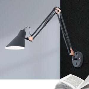 ORION Zidna lampa za momke s oprugom i prekidačem, prigušiva, Crno, Dnevni boravak/blagovaonica, Metal
