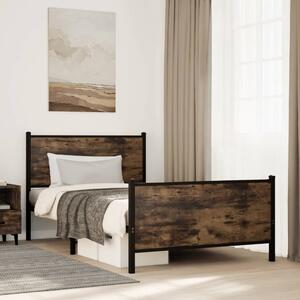 Metalni okvir kreveta bez madraca boja hrasta 100x200 cm - Smeđa / 100 x 200 cm