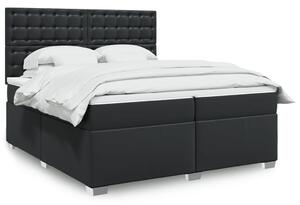 Krevet s oprugama i madracem crni 200x200 cm od umjetne kože - Crna / 200 x 200 cm