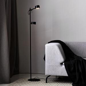 Nordlux Clyde LED podna lampa, dvije žarulje, sa dimerom, prigušiva, Crno, Dnevni boravak/blagovaonica, Metal