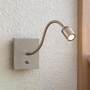 Lindby LED zidna svjetiljka Legera, 11 cm, boja nikla, fleksibilna ruka