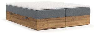 Sivi/u prirodnoj boji boxspring krevet s prostorom za odlaganje 140x200 cm Faro – Maison de Rêve