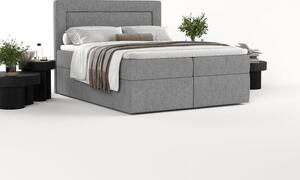 Sivi boxspring krevet s prostorom za pohranu 140x200 cm Imagine – Maison de Rêve