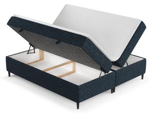 Tamno plavi boxspring krevet s prostorom za pohranu 140x200 cm Araya – Maison de Rêve