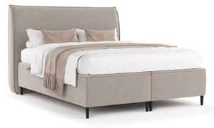 Sivi/bež tapecirani bračni krevet s prostorom za pohranu 140x200 cm Draco – Maison de Rêve