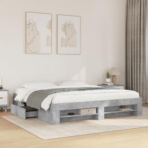 Okvir kreveta boja betona 200x200 cm od konstruiranog drva - Siva / 200 x 200 cm