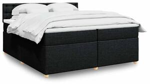 Krevet s oprugama i madracem crni 200x200 cm od tkanine - Crna / 200 x 200 cm