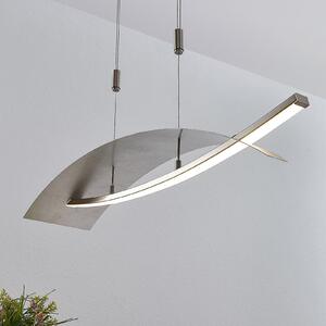 Lucande LED visilica Marija, 91 cm, srebrna, prigušiva, prigušiva, Metalik, Dnevni boravak/blagovaonica, Metal