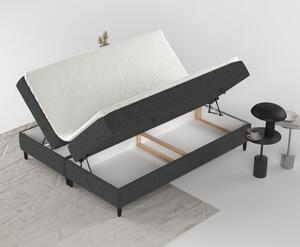 Tamno sivi boxspring krevet s prostorom za pohranu 140x200 cm Malte – Maison de Rêve