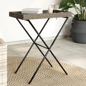 VidaXL Sklopivi stol s pladnjem sivi 65 x 40 x 75 cm od poliratana