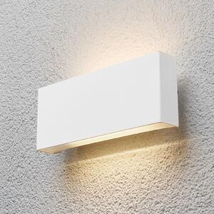 Lindby LED vanjska zidna svjetiljka Safira, metalna, gore/dolje, IP44, Bijela, Aluminij