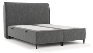 Sivi tapecirani bračni krevet s prostorom za pohranu 140x200 cm Draco – Maison de Rêve