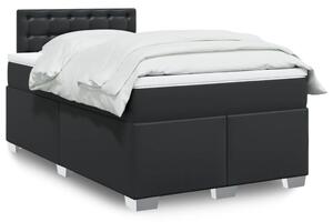 Krevet s oprugama i madracem crni 120 x 200 cm od umjetne kože - Crna / 120 x 200 cm