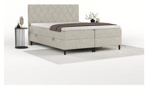 Sivi/bež boxspring krevet s prostorom za pohranu 140x200 cm Gwen – Maison de Rêve