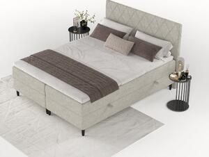 Sivi/bež boxspring krevet s prostorom za pohranu 140x200 cm Gwen – Maison de Rêve