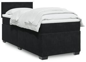 Box spring krevet s madracem crni 90x200 cm baršunasti - Crna / 90 x 200 cm