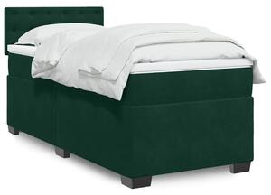 Box spring krevet s madracem tamnozeleni 80 x 200 cm baršunasti - Zelena / 80 x 200 cm