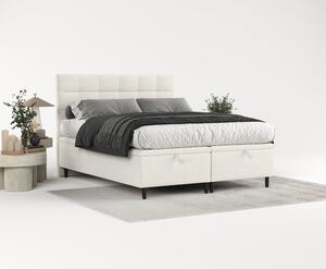 Krem tapecirani bračni krevet s prostorom za pohranu 140x200 cm Senses – Maison de Rêve