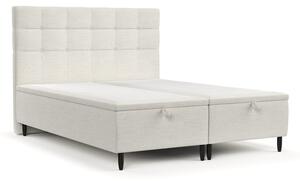Krem tapecirani bračni krevet s prostorom za odlaganje 140x200 cm Senses – Maison de Rêve
