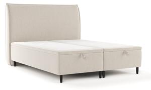 Bež tapecirani bračni krevet s prostorom za pohranu 140x200 cm Pearl – Maison de Rêve