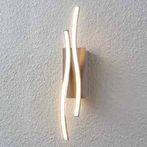 Lindby LED zidna svjetiljka Safia, 45 cm, boja nikla, metal, Metalik, Dnevni boravak/blagovaonica, Aluminij