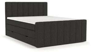 Crni boxspring krevet s prostorom za odlaganje 140x200 cm Ruby – Maison de Rêve