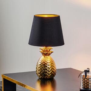 Elegantna keramička stolna lampa Ananas u zlatno-crnoj boji