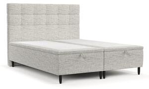 Svijetlo sivi tapecirani bračni krevet s prostorom za pohranu 140x200 cm Senses – Maison de Rêve