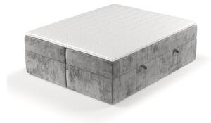 Sivi boxspring krevet s prostorom za pohranu 140x200 cm Yoko – Maison de Rêve