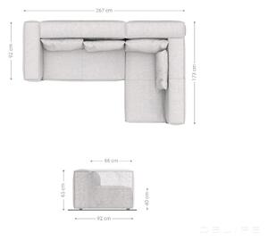 Kutna garnitura Brom 267x173cm, Materijal: Mikrofibra - Grafit siva 267x173cm
