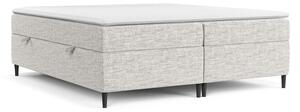 Svijetlo sivi boxspring krevet s prostorom za pohranu 200x200 cm Araya – Maison de Rêve