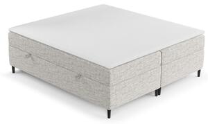 Svijetlo sivi boxspring krevet s prostorom za pohranu 200x200 cm Araya – Maison de Rêve