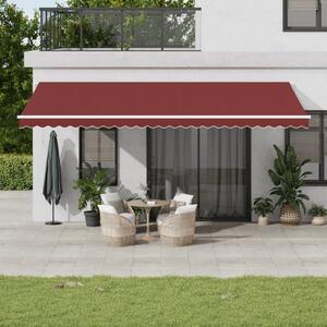 Tenda na ručno uvlačenje s LED bordo 600 x 350 cm - Crvena / 600 x 350 cm