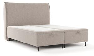 Sivi/bež tapecirani bračni krevet s prostorom za odlaganje 140x200 cm Pearl – Maison de Rêve