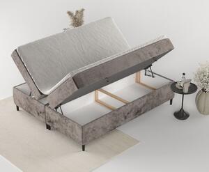 Smeđi boxspring krevet s prostorom za pohranu 140x200 cm Araya – Maison de Rêve