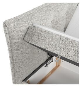 Svijetlo sivi boxspring krevet s prostorom za pohranu 140x200 cm Sinai – Maison de Rêve