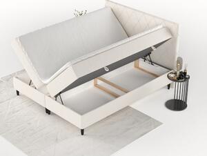 Krem boxspring krevet s prostorom za pohranu 140x200 cm Gwen – Maison de Rêve