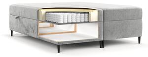 Sivi boxspring krevet s prostorom za pohranu 140x200 cm Araya – Maison de Rêve