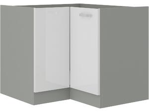 Zondo.hr Kutni donji kuhinjski ormarić Brunea 90x90 DN 1F BB (siva + bijeli sjaj). 1024980