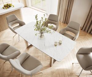 Blagovaonski stol Bootsform, Materijal: Keramika - Bijela Pravokutno / Nehrđajući čelik