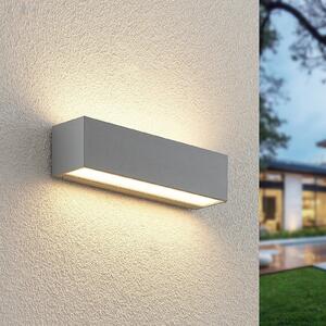 Lucande LED zidna svjetiljka Lengo, 25 cm, srebrna, 2 žarulje, IP65