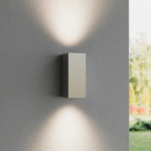 Lucande Tavi vanjska zidna svjetiljka, 15 cm, srebrna, Bridgelux LED