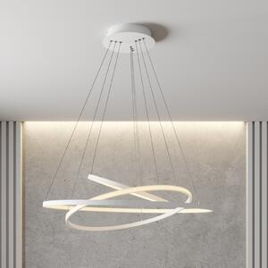 Lucande LED visilica Ezana, bijela, metal, Ø 80cm