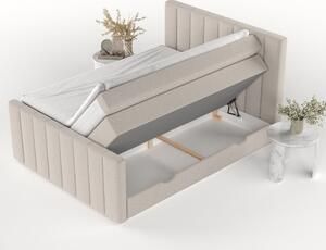 Bež boxspring krevet s prostorom za pohranu 140x200 cm Ruby – Maison de Rêve