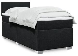Krevet s oprugama i madracem crni 100 x 200 cm od tkanine - Crna / 100 x 200 cm