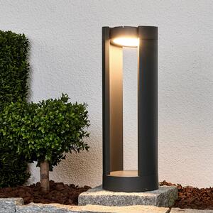 Lucande LED postolje Dylen, siva, metal, 50 cm, IP65, Crno, Metal